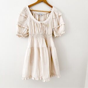 En Saison white cream Poplin mini dress